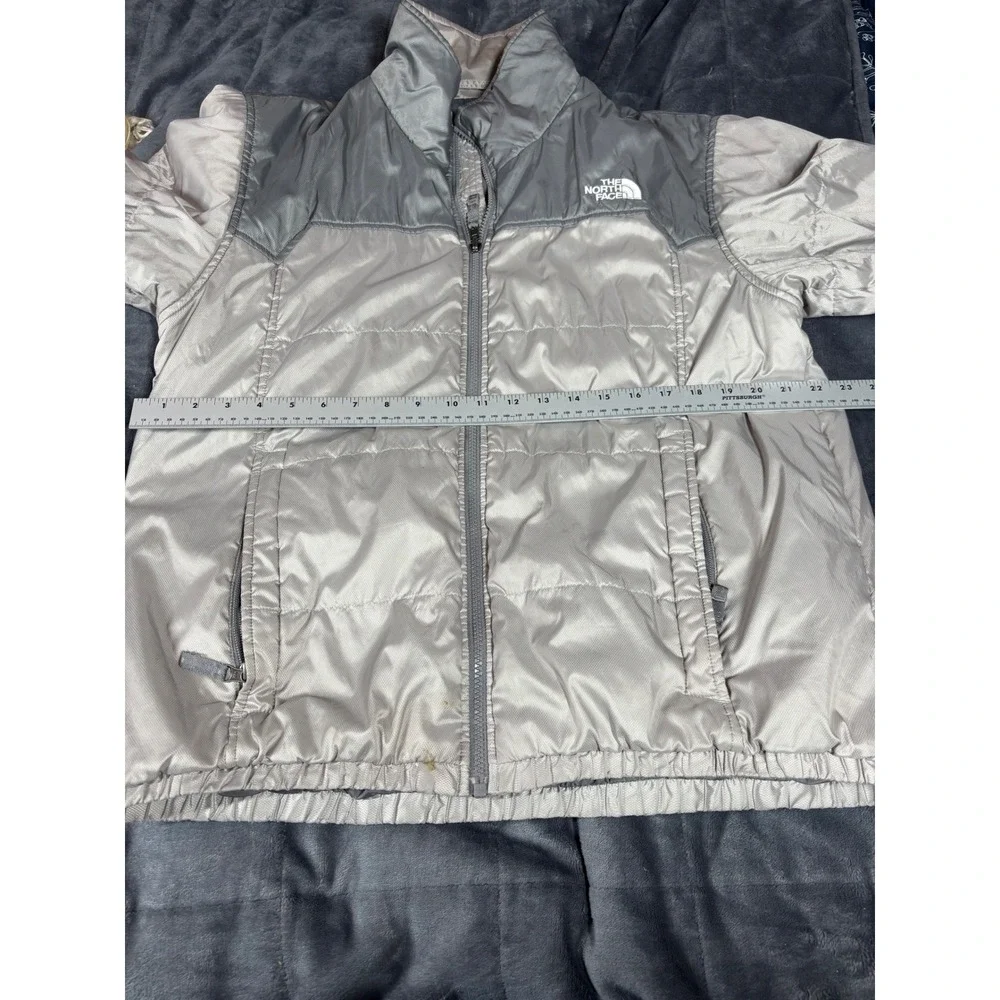 The‎ North Face Puffer Jacket Gray Silver Men's Size Large Insulated Full Zip